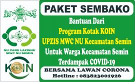 PAKET SEMBAKO BANTUAN DARI PROGRAM KOTAK KOIN UPZIS MWC NU KECAMATAN SEMIN